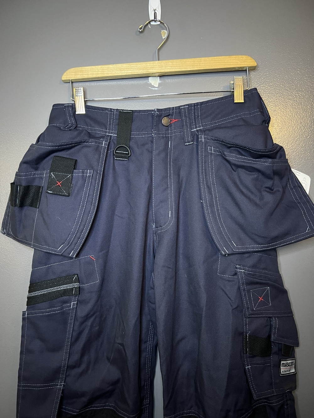 Mascot Lindos Work Pants Mens 31x35 Blue Cargo Cordura Frontline Workwear